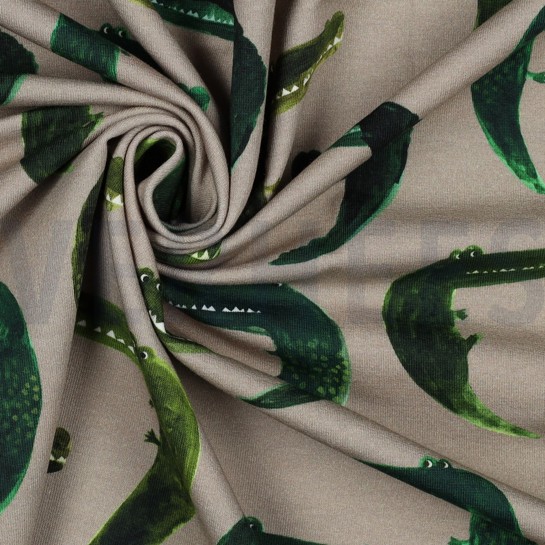 FRENCH TERRY DIGITAAL KROKODILLEN TAUPE #7