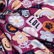 JERSEY PATCHS ET RAYURES FUCHSIA (thumbnail) #3