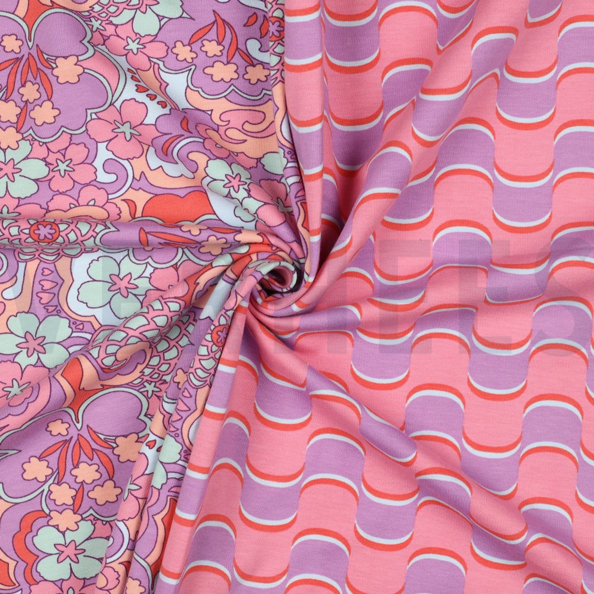 FRENCH TERRY FLEURS ABSTRAITES VIOLET (high resolution) #3