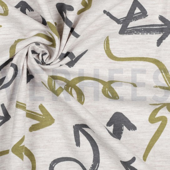 JERSEY MELANGE ARROWS BEIGE MELANGE #7
