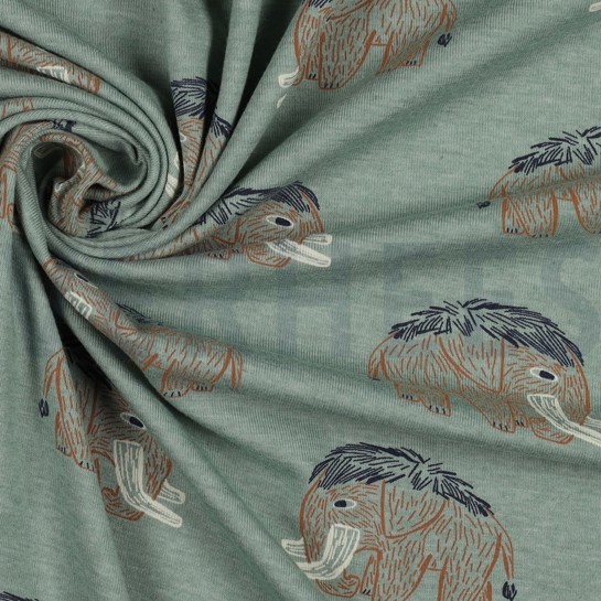 JERSEY MELANGE MAMMOETEN DONKER MINT GEMÊLEERD #7