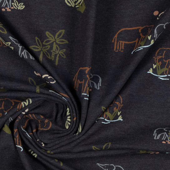 JERSEY MELANGE ELEPHANTS INDIGO MELANGE #7