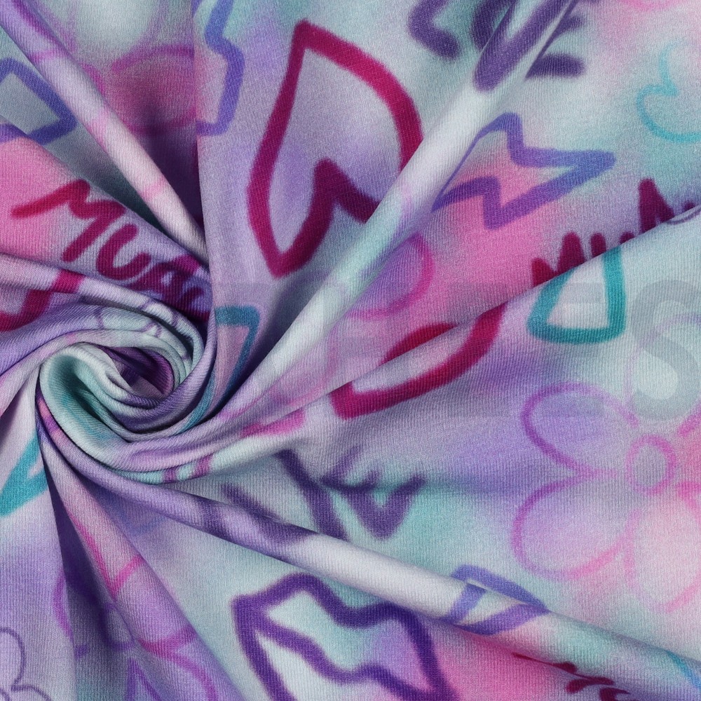JERSEY DIGITAL MÄDCHEN GRAFFITI HELLES LAVENDEL #7