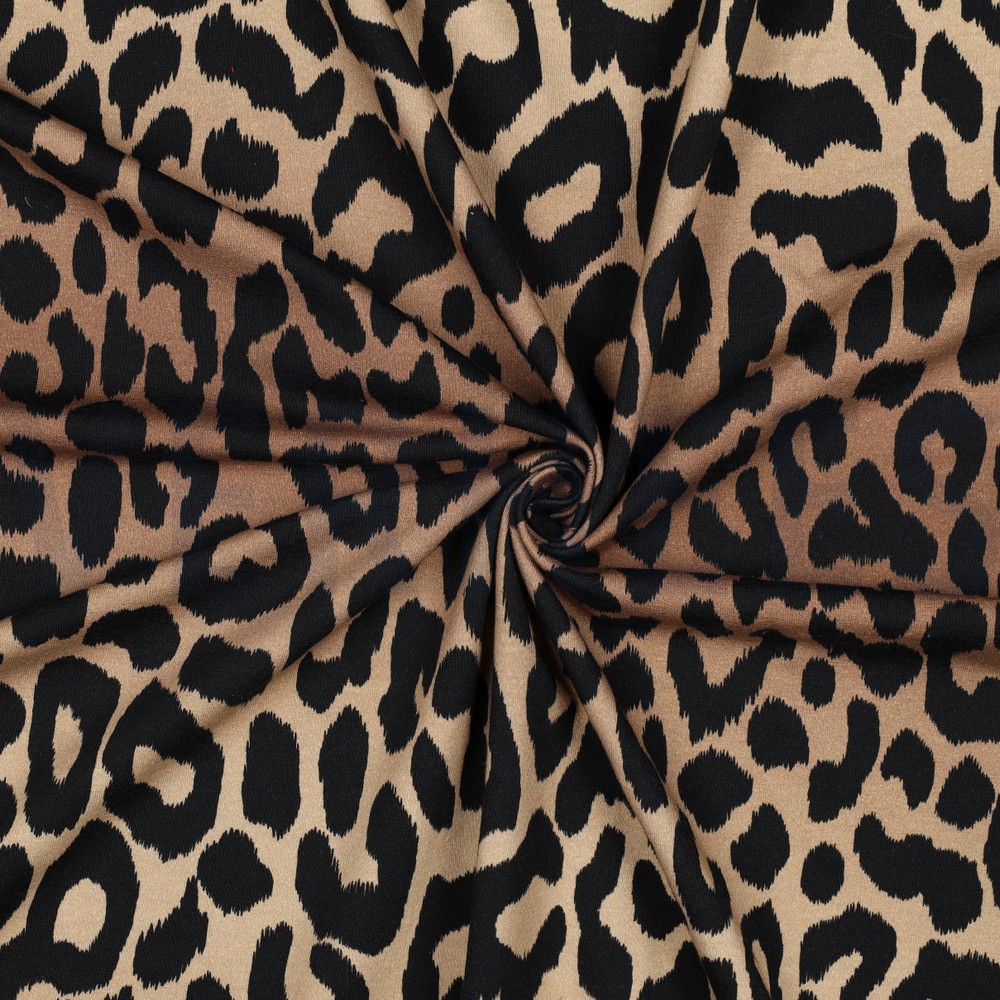 FRENCH TERRY DIGITAL ANIMAL SKIN LIGHT BROWN #7