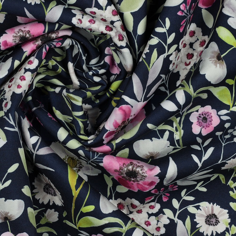SOFTSHELL DIGITAL FLEURS BLEU MARINE #7
