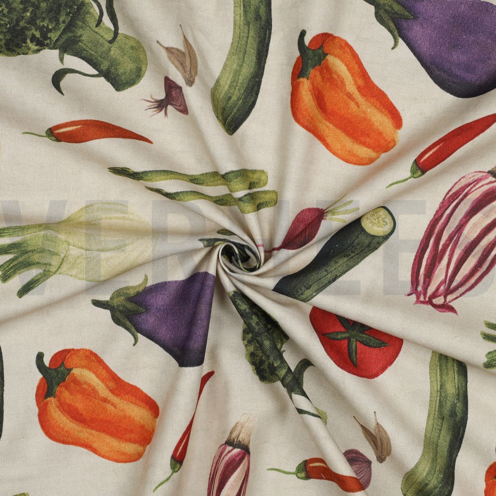 CANVAS DIGITAL VEGETABLES ECRU #7