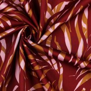 COTTON SATIN LEAVES BURGUNDY (thumbnail) #3