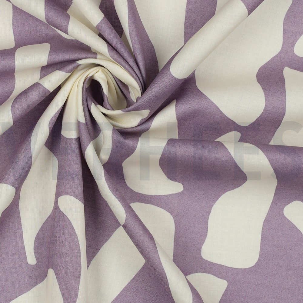 BAUMWOLLE VOILE ABSTRACT MAUVE #7