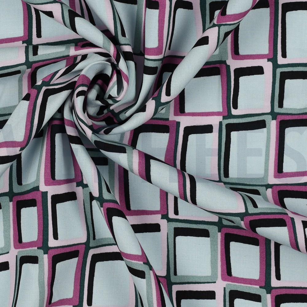 VISCOSE RADIANCE ABSTRACT DARK GREEN/MINT #7