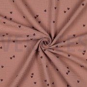 DOUBLE GAZE DE COTON PETITS COEURS MOCHA (thumbnail) #3