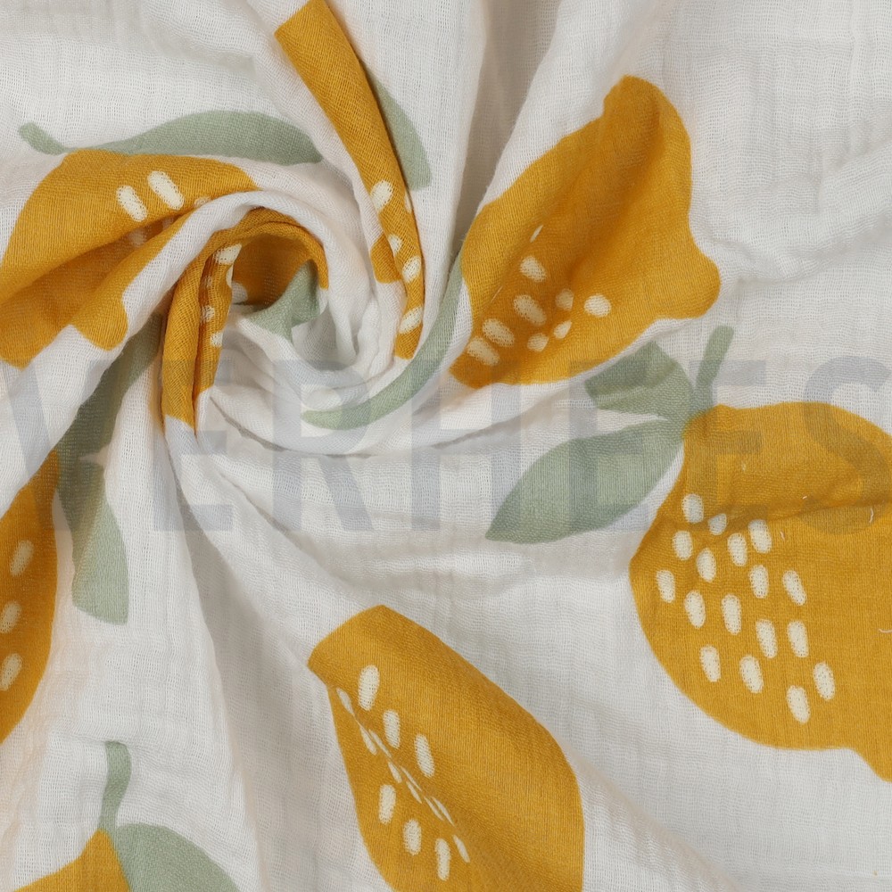 DOUBLE GAUZE LEMONS WHITE #7