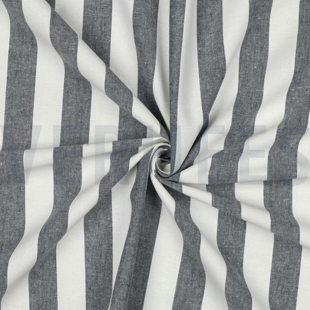 COTON TEIL FIL RAYURES & CARREAUX BLEU MARINE #7