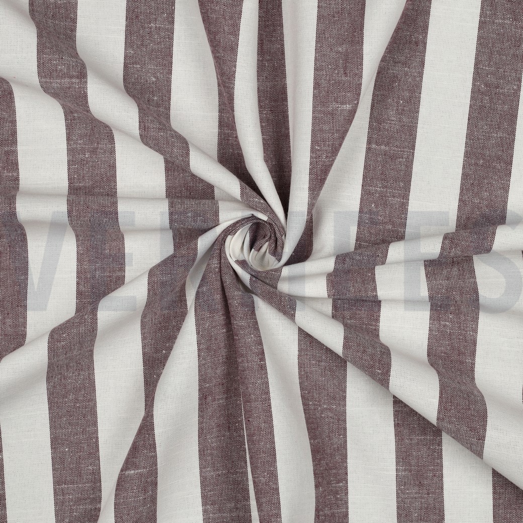 COTON TEIL FIL RAYURES & CARREAUX AUBERGINE #7