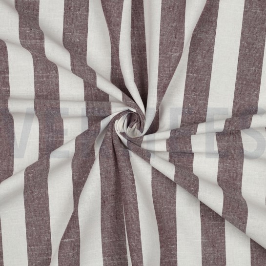 COTTON YARN DYED STRIPES & CHECKS AUBERGINE #7