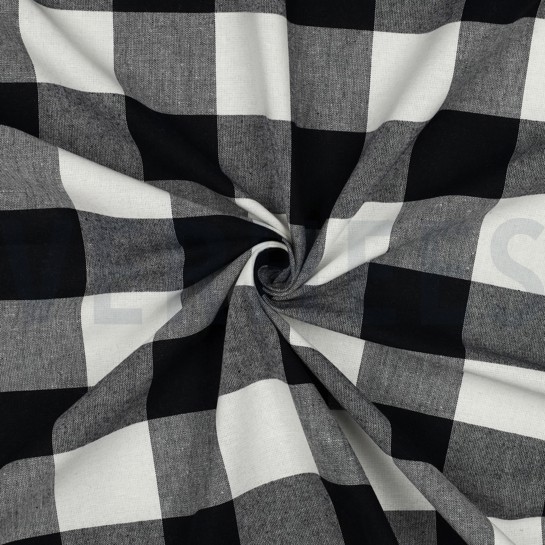 COTTON YARN DYED STRIPES & CHECKS BLACK #7