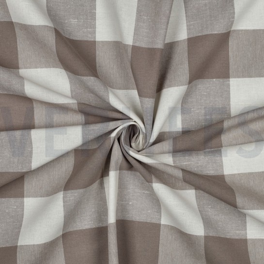 COTTON YARN DYED STRIPES & CHECKS BEIGE #7