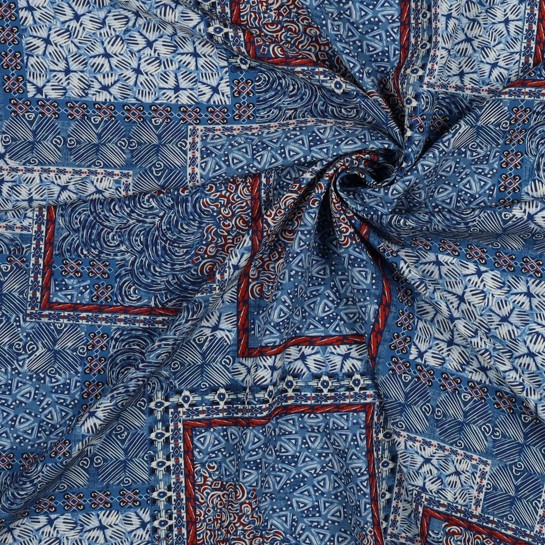 VISCOSE RADIANCE DIGITAL PATCHWORK BLEU #7