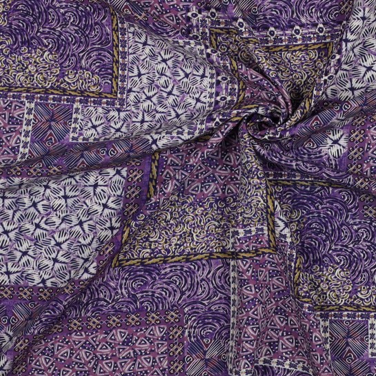 VISCOSE RADIANCE DIGITAL PATCHWORK PURPLE #7