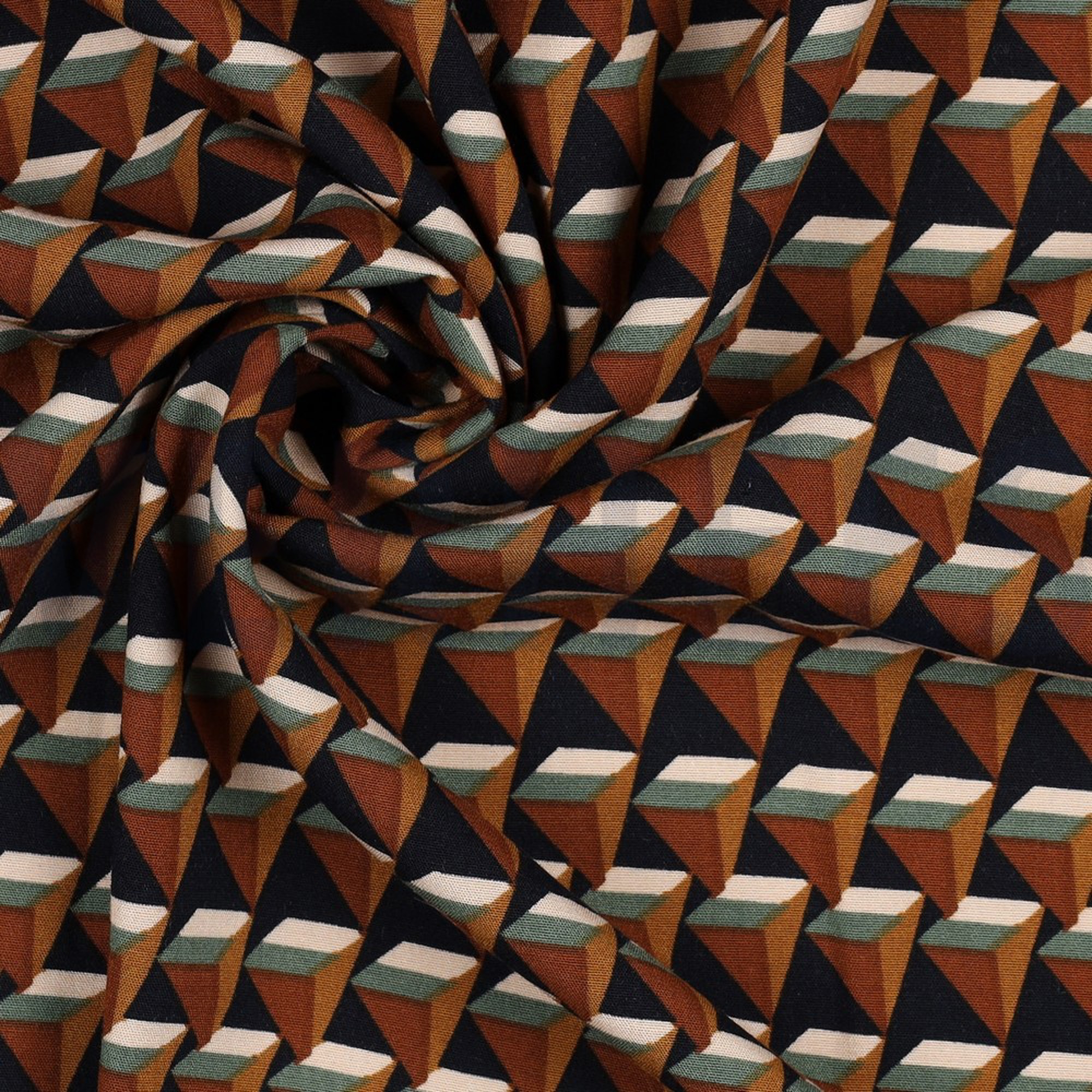 VISCOSE POPLIN STRETCH GEOMETRIC NAVY (high resolution) #3