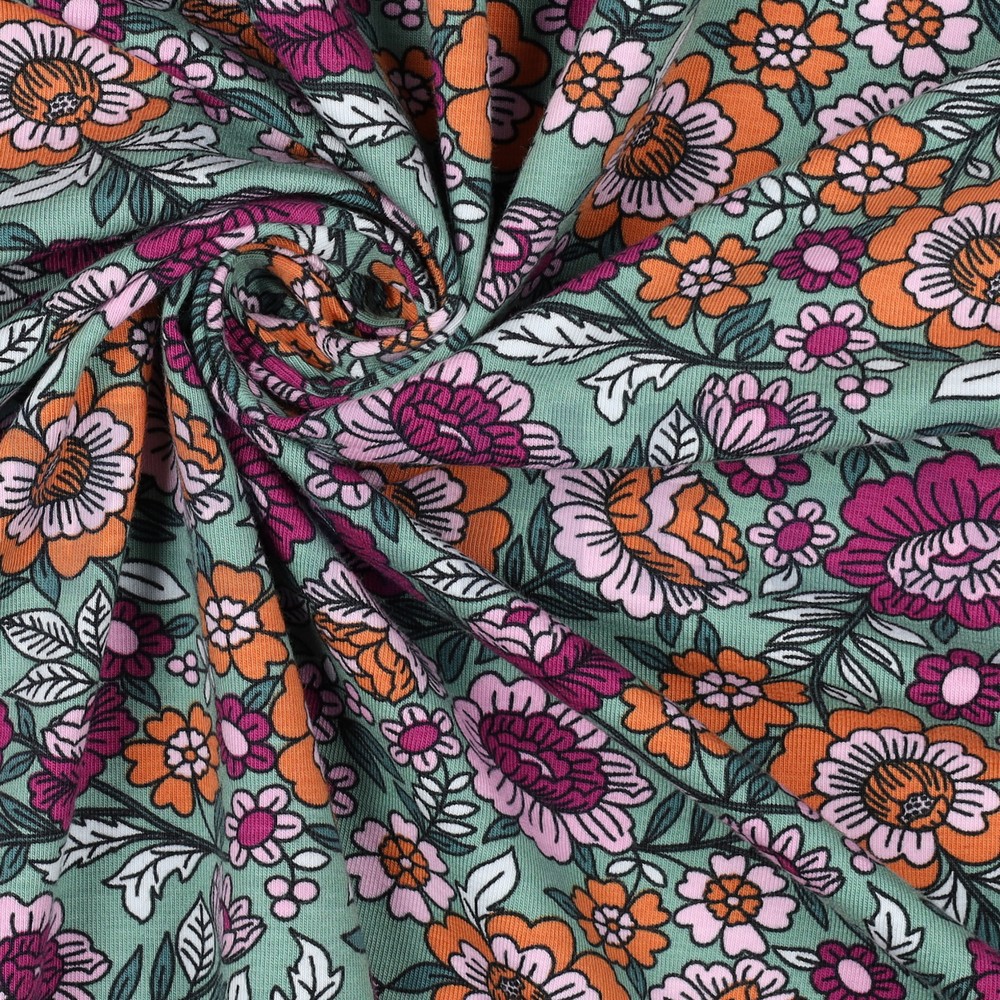 JERSEY BLUMEN GRÜN #7