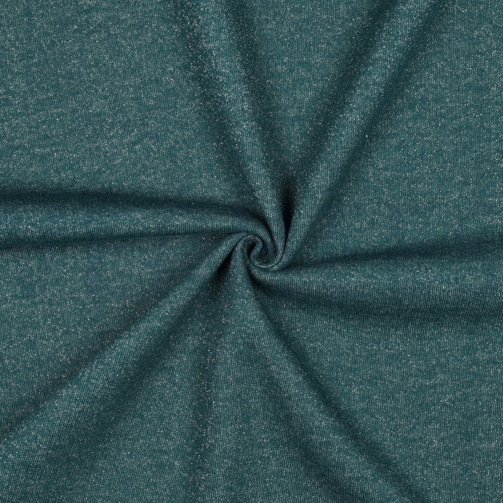 SWEAT LUREX DONKER CYAN #7