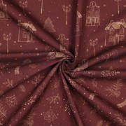 CANVAS DIGITAAL KERSTMIS HUIZEN BORDEAUXROOD (thumbnail) #3