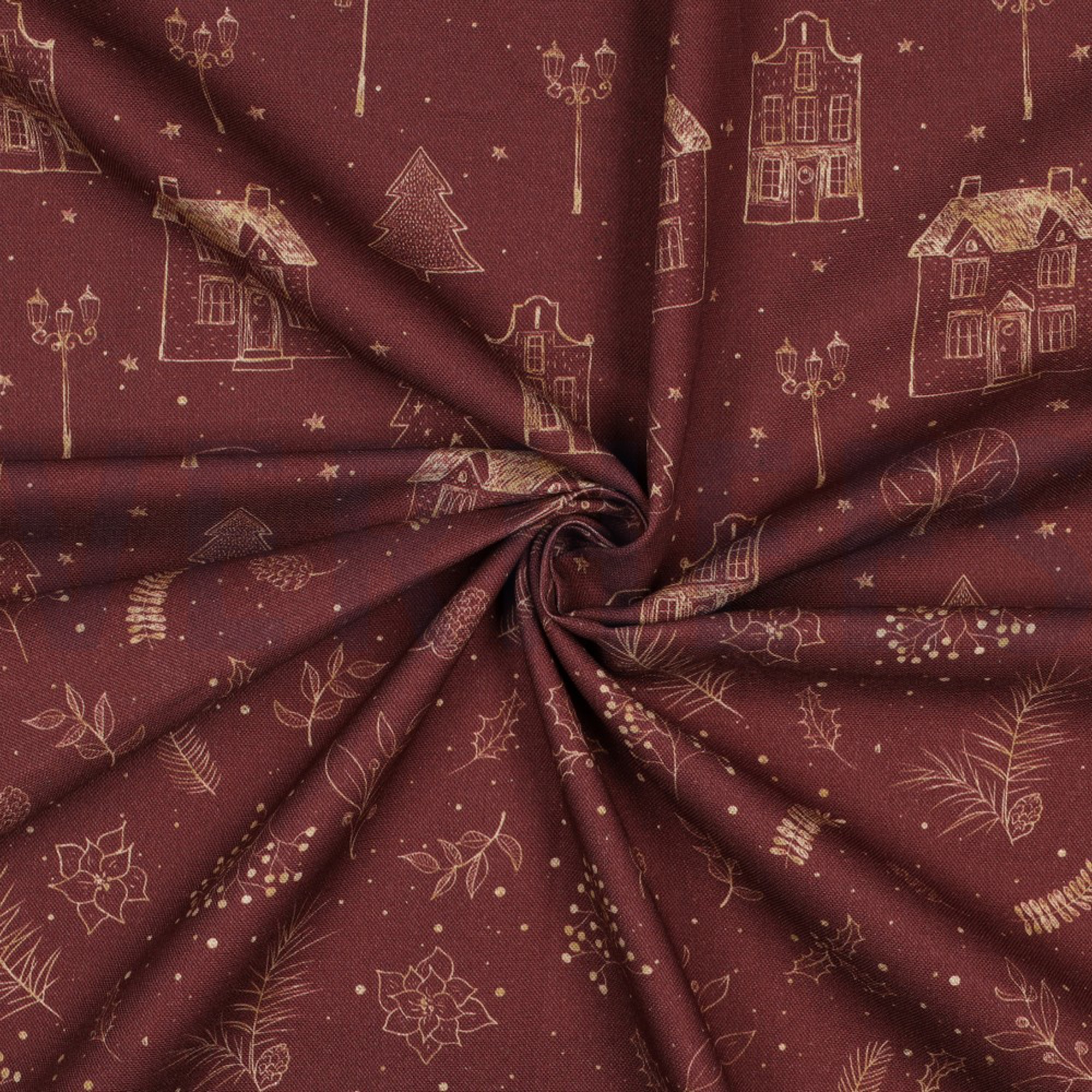 CANVAS DIGITAAL KERSTMIS HUIZEN BORDEAUXROOD (high resolution) #3