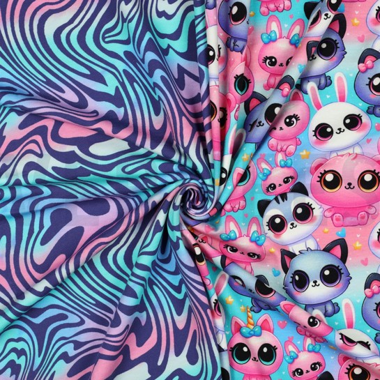 JERSEY DIGITAAL SCHATTIGE DIEREN & ABSTRACT MULTI #7