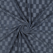 BAUMWOLLE FROTTEE GESTRICKT KAROS BLAU (thumbnail) #3