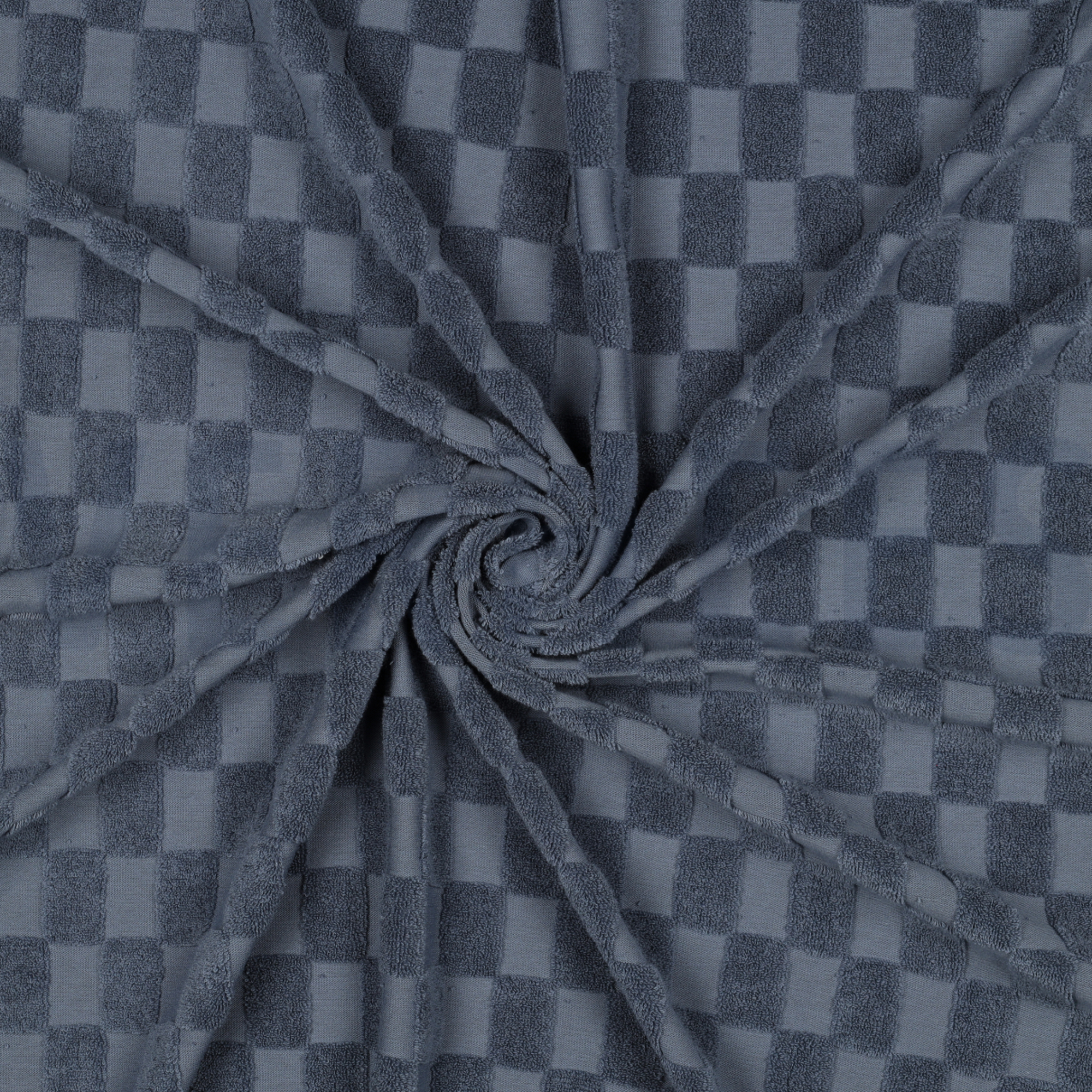 BAUMWOLLE FROTTEE GESTRICKT KAROS BLAU (high resolution) #3