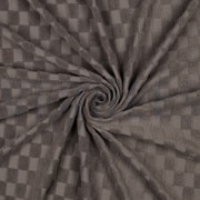 BAUMWOLLE FROTTEE GESTRICKT KAROS TAUPE (thumbnail) #3