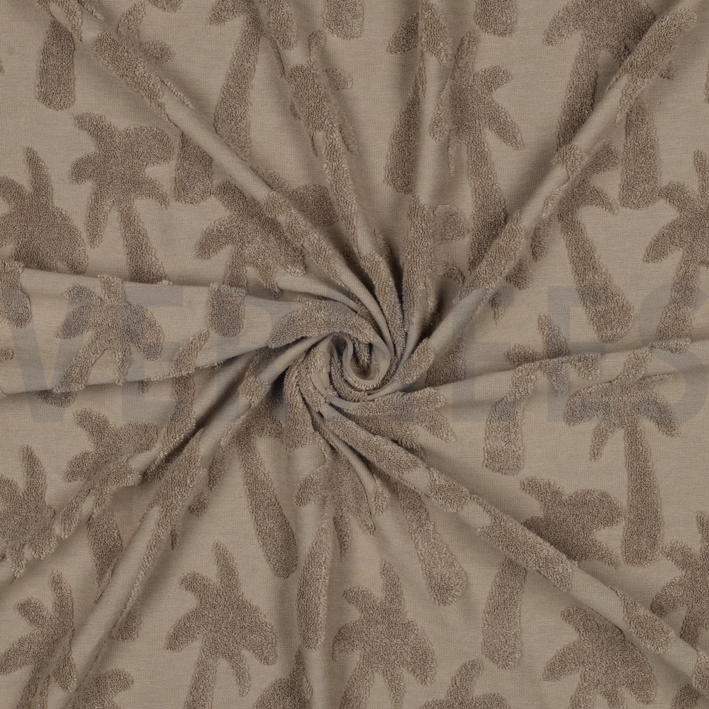 COTTON TOWELLING KNIT PALMTREES SAND #7
