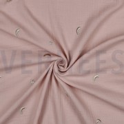 DOUBLE GAUZE EMBROIDERY STERREN ZACHTROZE/OUDROZE (thumbnail) #3