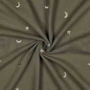 MUSSELIN STICKEREI STERNE MOOSGRÜN (thumbnail) #3