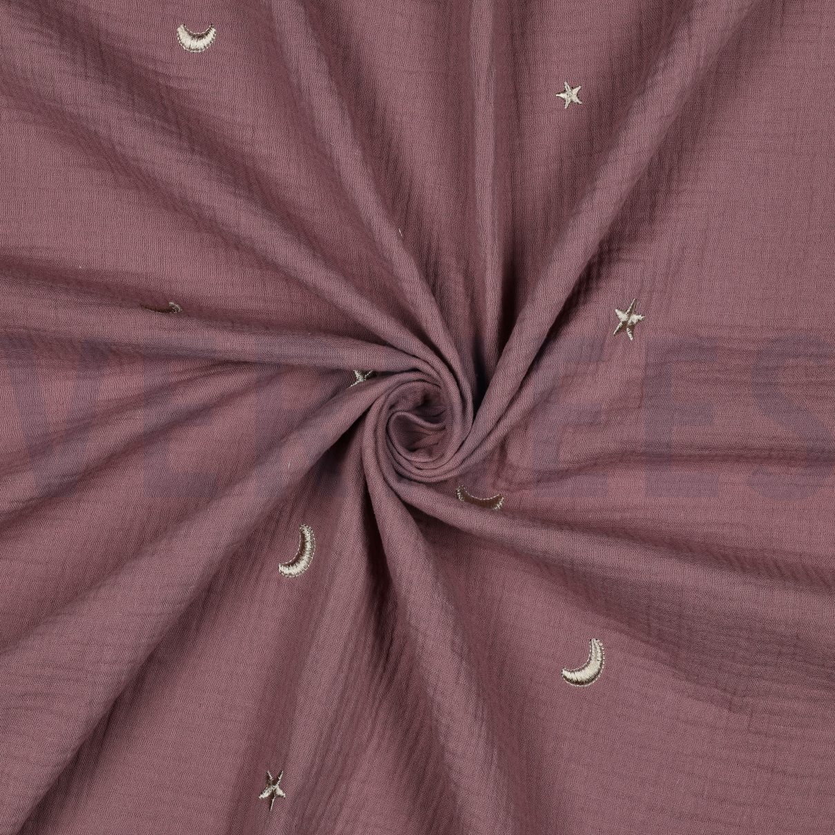 DOUBLE GAUZE EMBROIDERY STARS OLD LILAC #7
