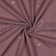 MUSSELIN STICKEREI STERNE ALT LILA (thumbnail) #3