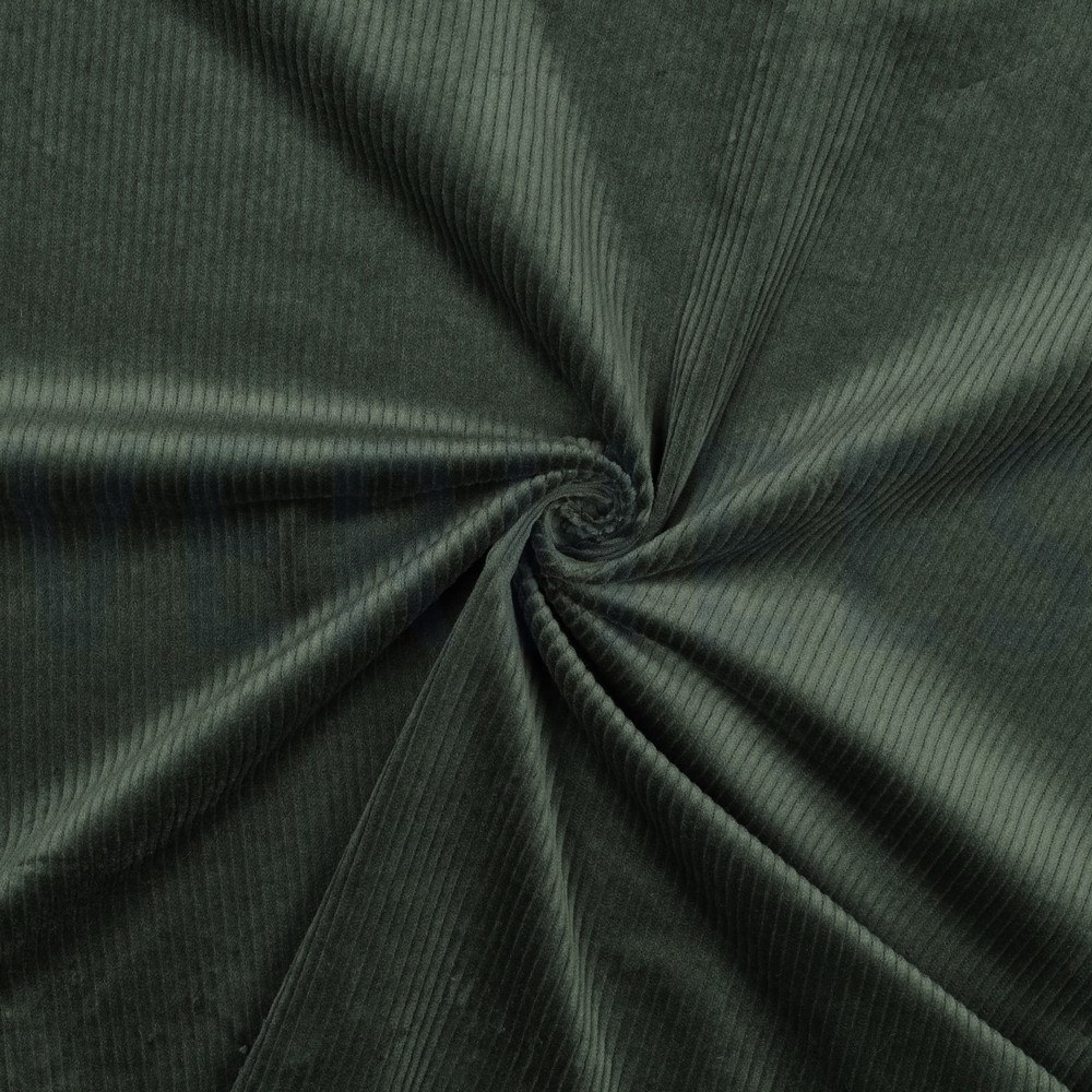 CORDUROY GEWASSEN 6W STRETCH DONKERGROEN #7