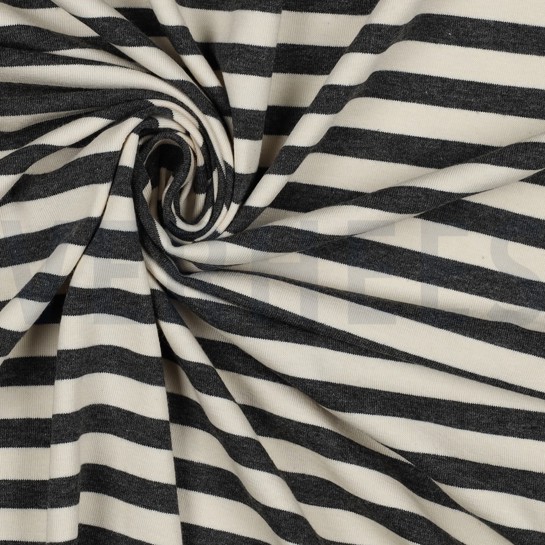 JERSEY GARENGEVERFD STREPEN ANTHRACIET GEMÊLEERD #7