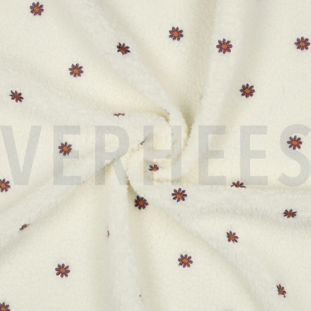 TEDDY EMBROIDERY BLOEMEN ECRU #7
