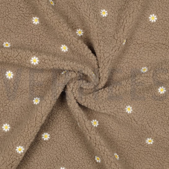 TEDDY EMBROIDERY FLOWERS TAUPE #7