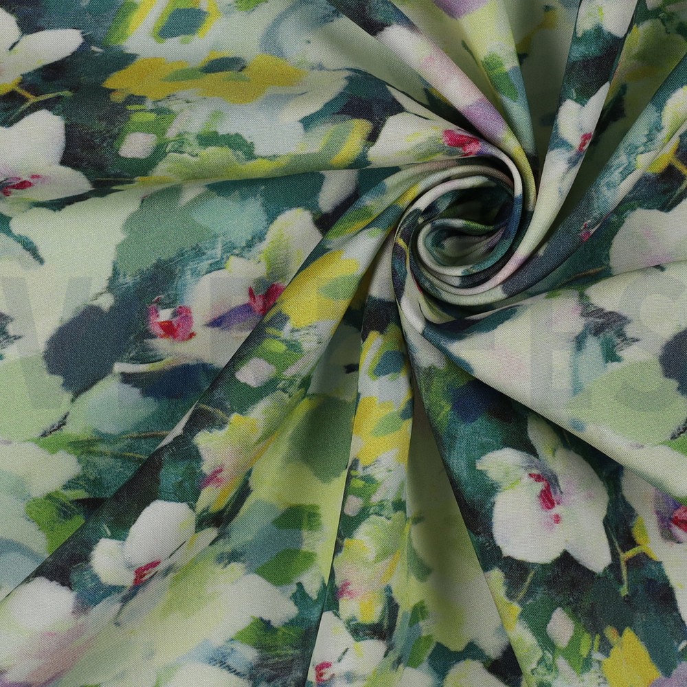 VISCOSE RADIANCE DIGITAAL BLOEMEN GROEN #7