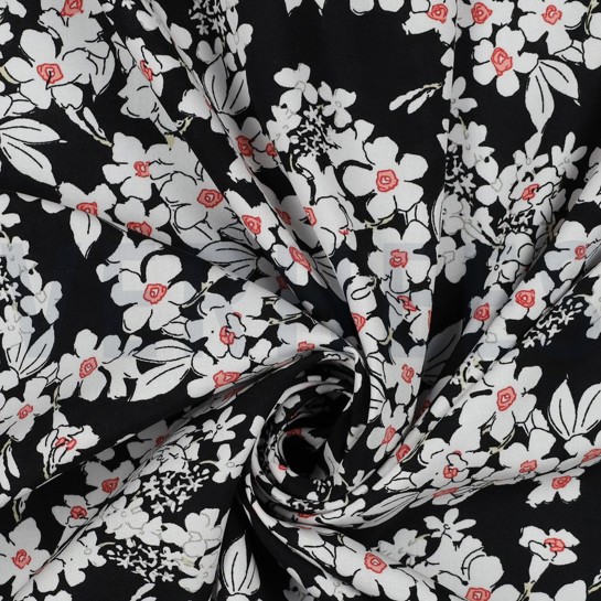VISCOSE RADIANCE BLOEMEN ZWART #7