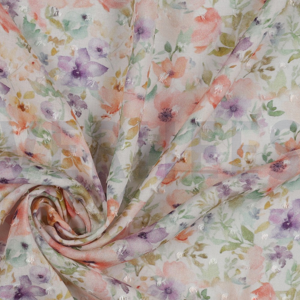 VISCOSE DOBBY DIGITAAL BLOEMEN PASTEL #7