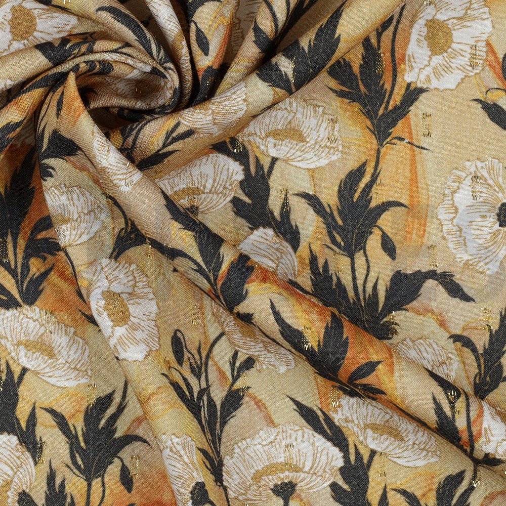 VISCOSE LUREX DIGITAL FLOWERS OCHRE #7