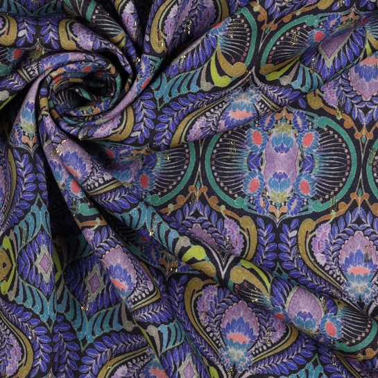 VISCOSE LUREX DIGITAL LEAVES PURPLE #7