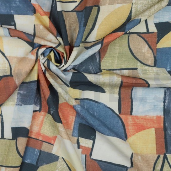 VISKOSE RADIANCE DIGITAL ABSTRAKT BLAU #7