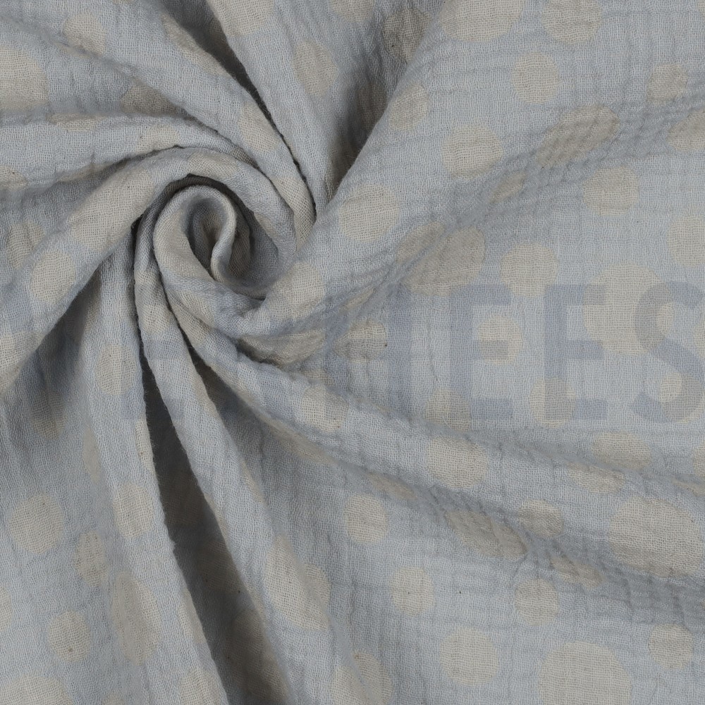 DOUBLE GAUZE JACQUARD STIPPEN LICHTBLAUW #7