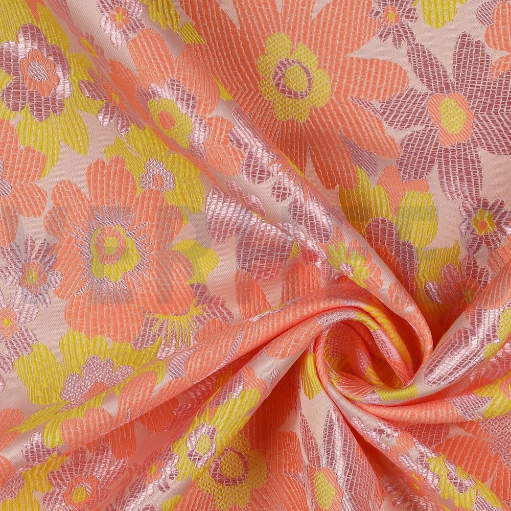 JACQUARD BLOEMEN LICHTROZE/OUDROZE #7