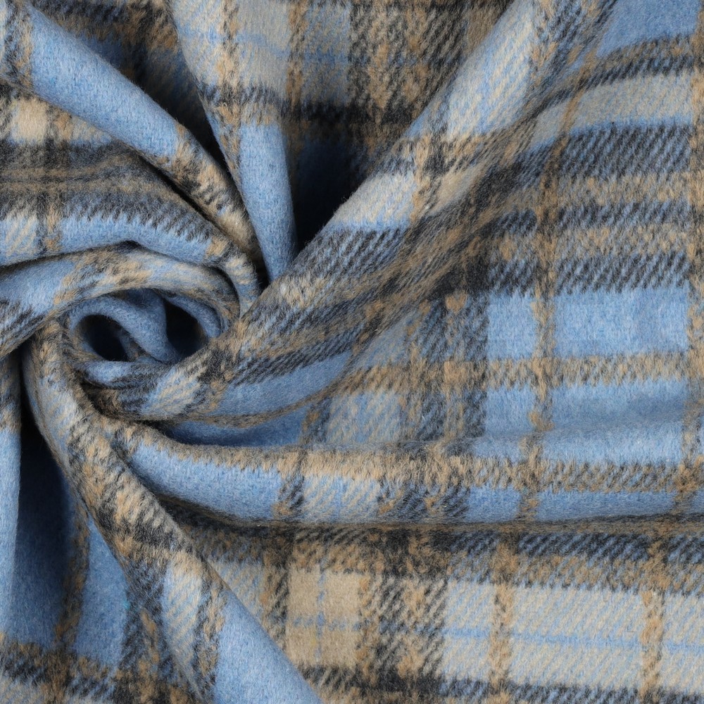 GEBORSTELDE MANTELSTOF RUITEN DENIM #7
