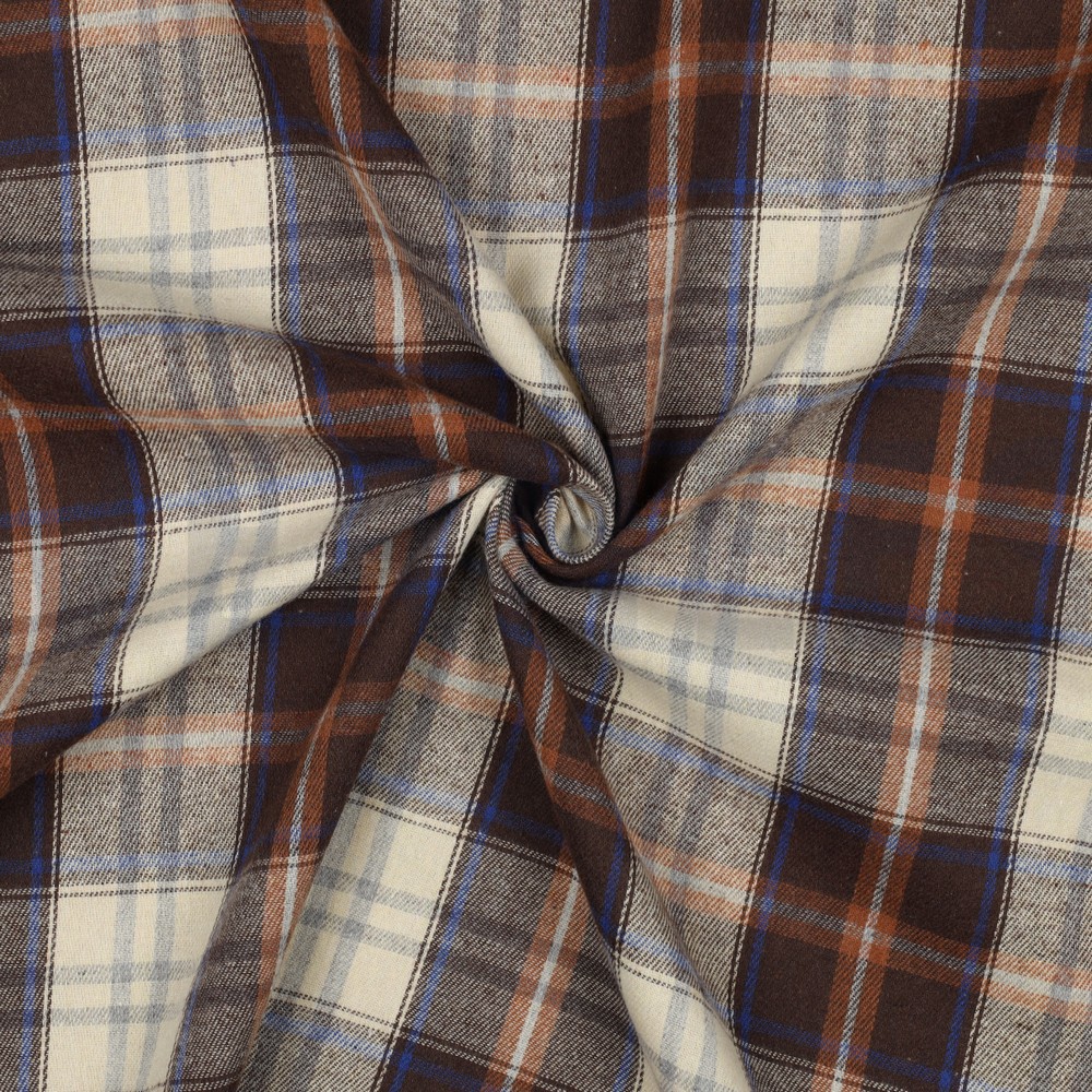 BRUSHED YARN DYED CHECKS BROWN #7